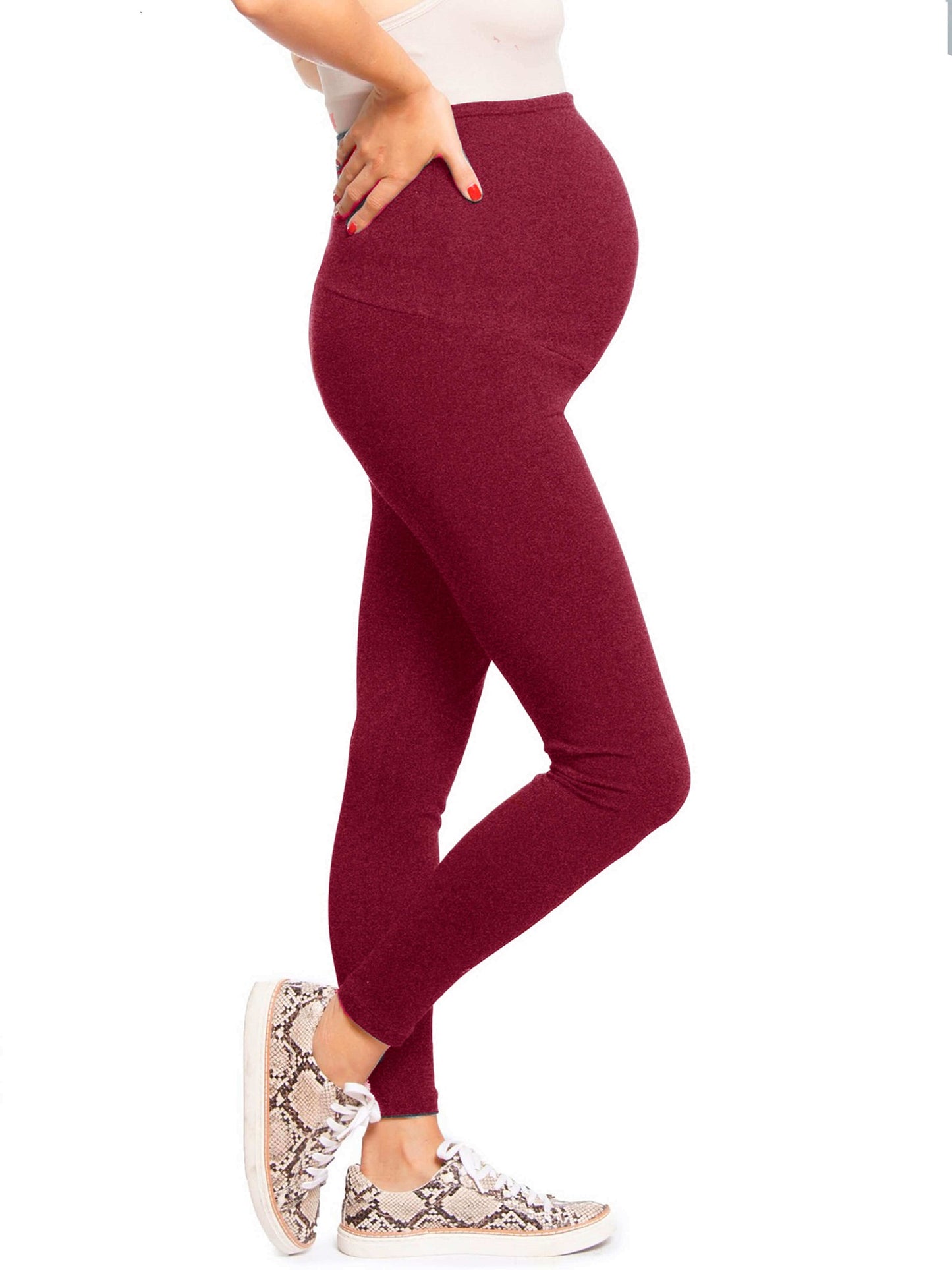 Legging Deportiva de Maternidad con Pretina Alta - Soporte Abdominal para Fitness (Vientre Gym)
