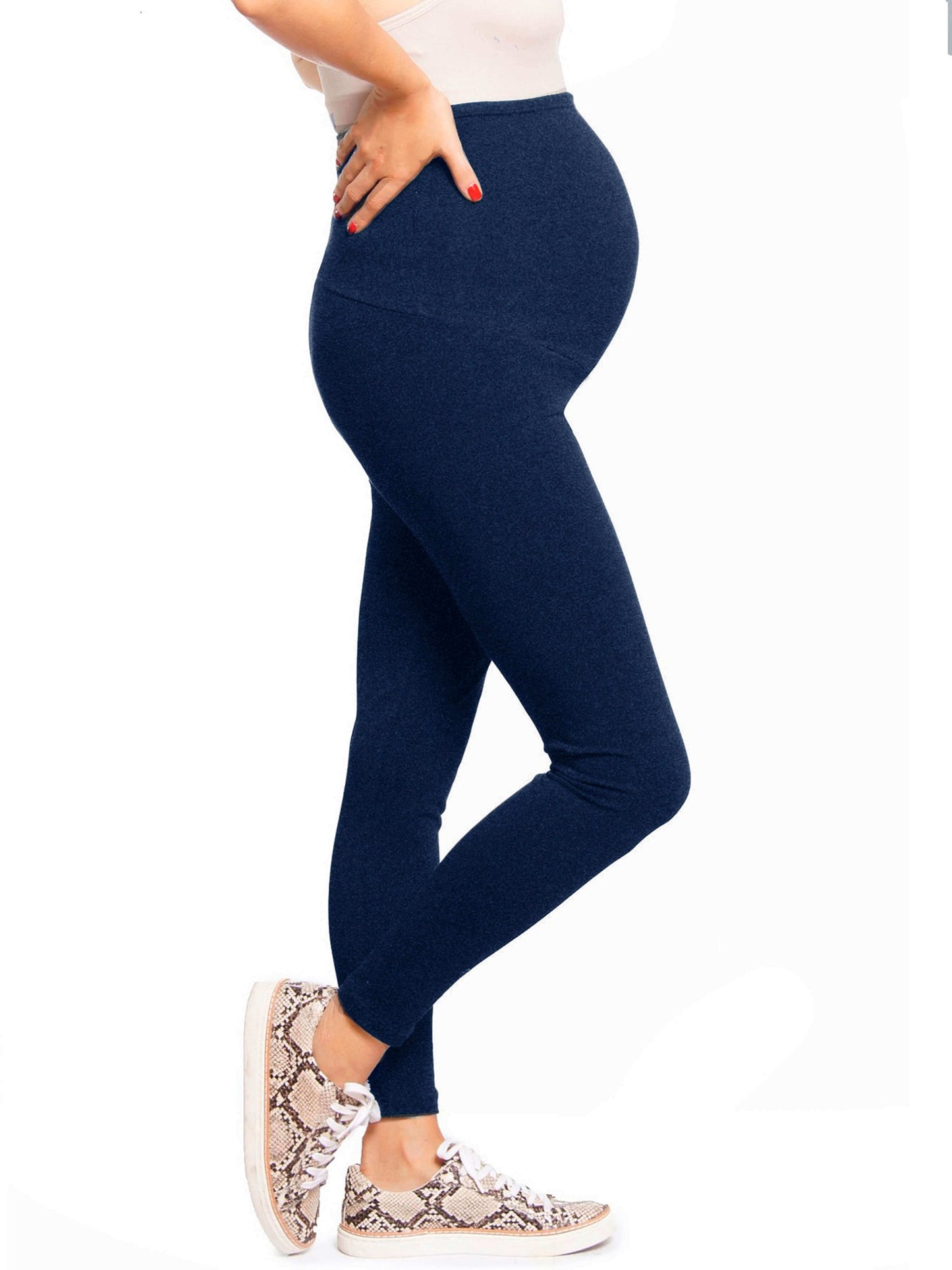 Legging Deportiva de Maternidad con Pretina Alta - Soporte Abdominal para Fitness (Vientre Gym)